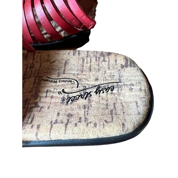 Easy Street Comfort Wave Red Upper Sandal Women Size 6.5 - Picture 5 of 8